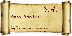 Veres Absolon névjegykártya
